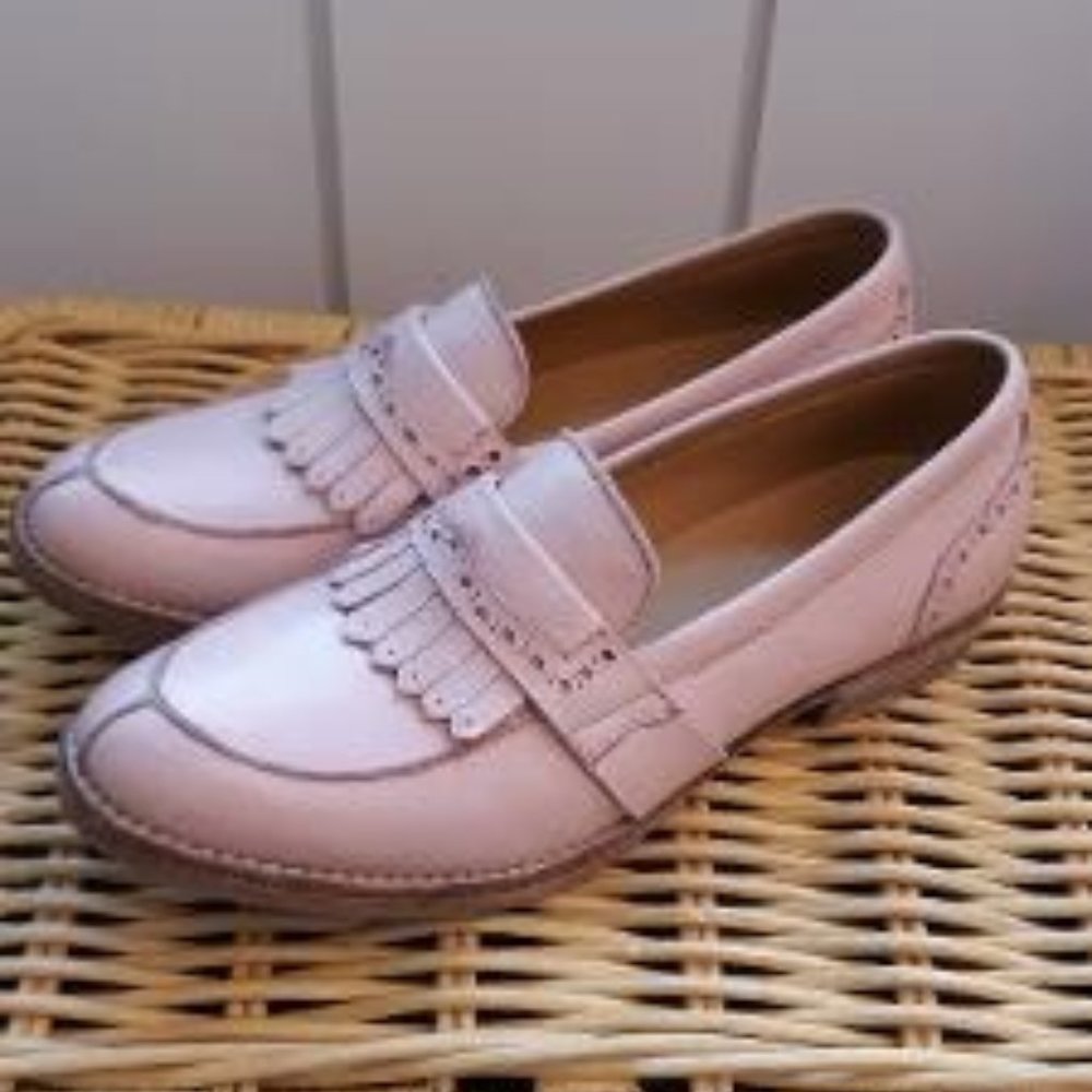 Blackstone Peach Leather Loafers